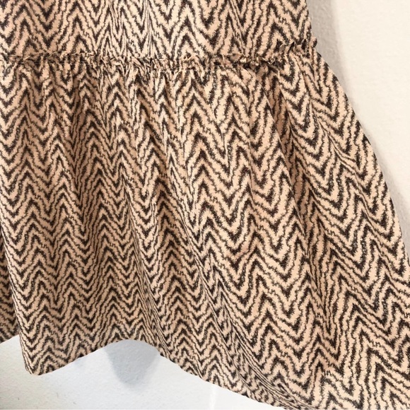 Joie Rosabel Printed Tiered Dress, Brown Cream Halter Geometric Pattern, Size XS - Picture 4 of 9